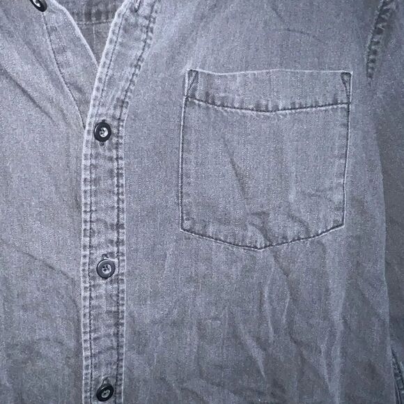 Pacsun Black Gray Wash Collared Button Down Shirt Size Small NWOT - Picture 4 of 7